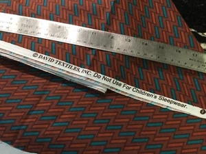 Quilting Fabric Material 1 (one)continuous yard brown turquoise rust Textiles T2 - Picture 1 of 3
