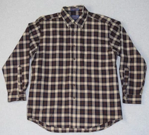Sir Pendleton 100% Pure Virgin Wool LS Shirt Blue Plaid RN 29685 Men's Size L - Picture 1 of 24
