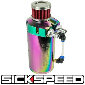 SICKSPEED NEO CHROME OIL CATCH CAN VENTED BAFFLED ENGINE BREATHER FILTER P1 - Picture 1 of 1