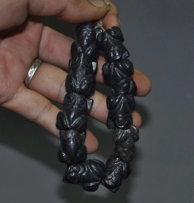 Antigua China Cultura Hongshan Meteorito Hierro Rana Sapo Amuleto Pulseras Brazalete Foto 1 de 4