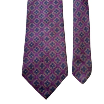 Ferrell Reed Purple and Blue Silk Necktie Handmade in USA Foto 1 de 4