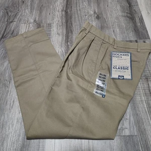 Dockers Khakis Hose Herren 31x32 hellbraun klassisch plissiert faltenfrei Baumwolle neu - Bild 1 von 6
