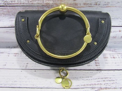 Chloe Nile Women's Black Leather Bracelet Handbag Made in Italy - Image 1 of 4