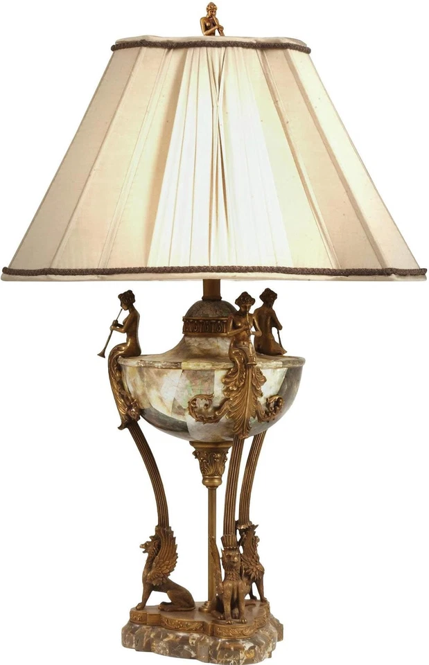 Lámpara de urna con incrustación de carcasa labial neoclásica-Maitland-Smith Foto 1 de 1