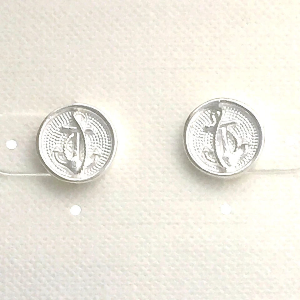 Pendientes Ancla Náutica Azul Marino Playa Tema Botón Estilo Plata Esterlina Poste NUEVO Foto 1 de 1