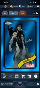 DIGITAL Topps Marvel Collect Chrome 2025 Gorr LE Base Blue 299cc - Picture 1 of 2