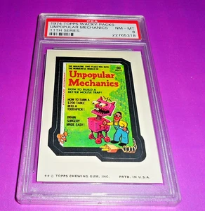🤖 1974 Topps Wacky Packages UNPOPULAR MECHANICS PSA 8 NM MINT SERIES 11TH - Picture 1 of 3