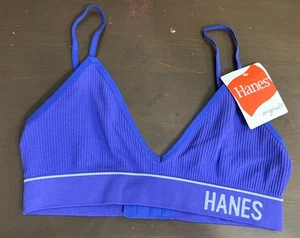 Hanes Originals Damen ComfortFlex Seamless Rib Triangle Scoop Crop Bralette S - Bild 1 von 6