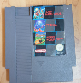 Nintendo NES Spiel 3 in 1 Modul Super Mario Bros. Tetris World Cup - l&auml;uft!