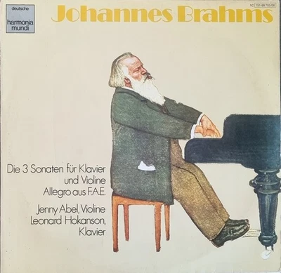 Jenny Abel, Leonard Hokanson: Brahms- Violin Sonatas / Harmonia Mundi 2 LPs - Image 1 of 3