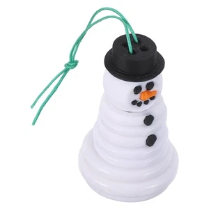 Button Christmas Ornaments: Snowman Ornament Making Kit - Plastic Button Craft - Picture 1 of 12