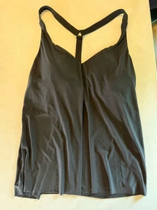 Aqua Green UPF 50 V-Neck Racerback Tankini Swim Top Black Women's Size XL NWT - Picture 1 of 8