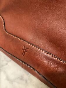 FRYE Crossbody Messenger Bag Brown Leather Saddle Bag $269 EUC