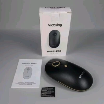 VicTsing Wireless Ergonomic Mouse Mice Noiseless For PC Laptop  Black & Gold NIB - Image 1 of 4