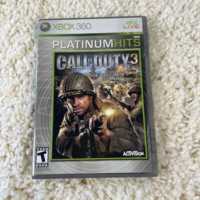 Call of Duty 3 Platinum Hits (Microsoft Xbox 360, 2008) Complete in Box CIB - Image 1 of 3