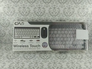 CYLO Plug & Play Wireless Mouse and Keyboard Silver & White Universal PC or MAC - Picture 1 of 10