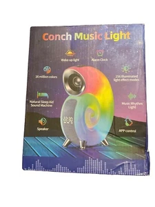 Conch Smart RGB Atmosphere Light Bluetooth Speaker Alarm Clock Wake-up Lamp Whit - Picture 1 of 1