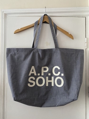 APC Tote Shopper Bag - Blue & White Check - Brand New