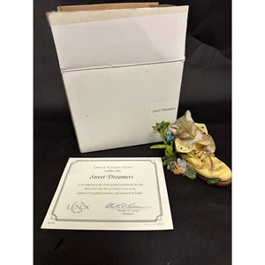 Lenox SWEET DREAMERS Figurine Sleeping Kitten in Shoe Hand-Painted Retired - Imagen 1 de 9