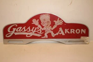 1950's Hot Rod Gassy's Akron Ohio License Plate Topper, Nice Original - Picture 1 of 4