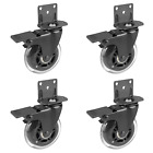 Side Mount Casters Set of 4 with Brake, 3″ L-Shaped Plate Casters