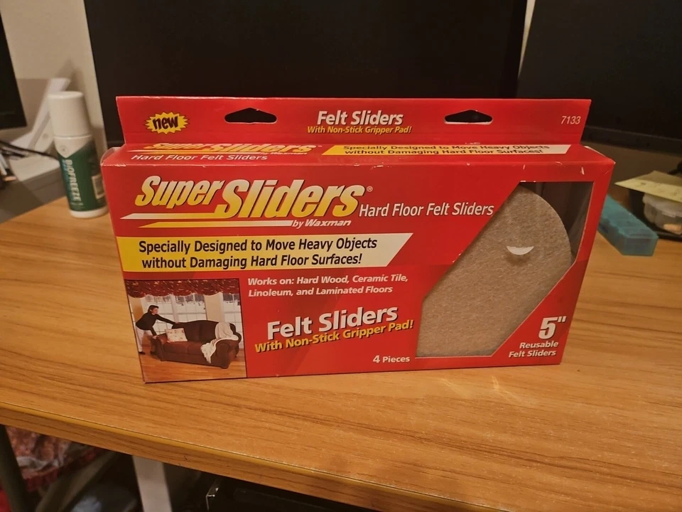 Movedores de móveis de feltro reutilizáveis SuperSliders 4713995K para pisos de madeira - Qui... - Imagem 1 de 1