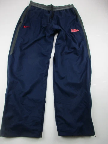 Mens XL Ole Miss Rebels Nike Dri Fit windbreaker lined blue pants Cover