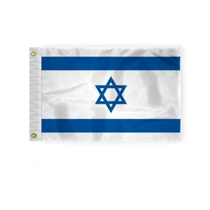 Bandiera barca cortesia israeliana 12x18 piccola Israele paese, occhielli ottone 200D - Foto 1 di 1