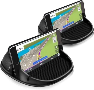 2 PACK Car Phone Holder, Anti-Slip Silicone Dashboard Pad. GPS, iPhone, Android - Image 1 of 4
