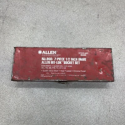 ALLEN Brand 7-Piece 1/2" Drive Allen Bit -Lok Socket Set #860 - Image 1 of 4