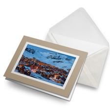 Greetings Card (Biege) - Val Thorens France Travel Ski Skiing  #24368