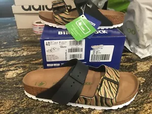 Neu Birkenstock Arizona Split Zebra Kork Damen-Sandalen, Größe 9 schmal - Bild 1 von 5