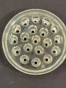 Vintage Clear Glass Flower Frog 19 Holes 5" Round Floral Arrangement Tool  - Picture 1 of 3