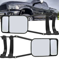 UNIVERSAL CHROME SQUARE SIDE MIRROR TRUCK VAN JEEP TOWING CONVEX KIT