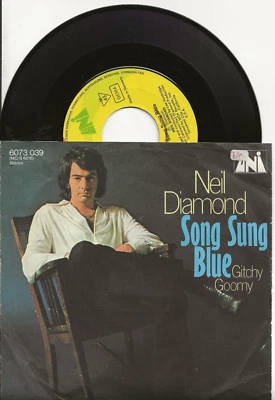 NEIL DIAMOND SONG SUNG BLUE 1972 SINGLE FROM GERMANY, FAB PIC SLEEVE - Image 1 of 2