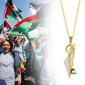 Palestine Flag Necklace Jewellery Pendant Palestinian New C8H7 - Picture 1 of 15