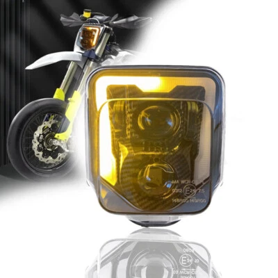 LED Headlight DRL Hi/Lo Yellow Turn Signal for Husqvarna 701 501 300 450 350 250 - Image 1 of 4