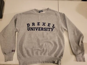 Drexel University Jansport crewneck Sweatshirt Men's Size small Gray Embroidered - Picture 1 of 4