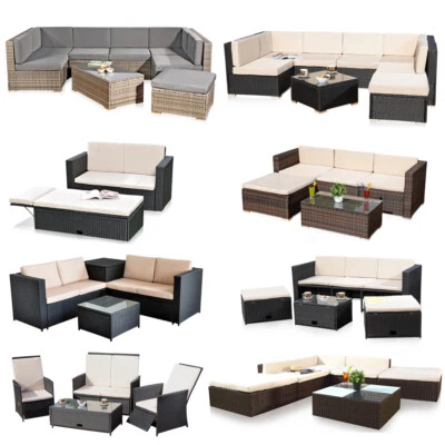 Gartenmöbel Sitzgruppe Sofa Möbel Lounge Rattan Sitzgarnitur Gartenset Tisch Set - Bild 1 von 4
