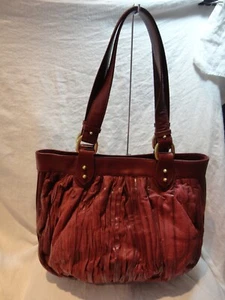 Donald J. Pliner waverly burgunderrot plissiert weiches Leder Shopper/Handtasche/Geldbörse - Bild 1 von 9