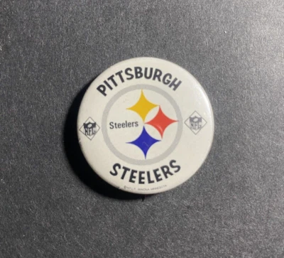 Prendedor de fútbol americano NFL Pittsburgh Steelers vintage de 1980 botón trasero 1"- 1/4 Foto 1 de 2