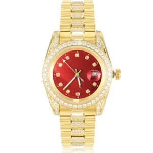 40MM Stainless Steel Mesh Belt Luxury Hardlex 3AAA+ CZ Quartz Watch 5ATM - Picture 1 of 12