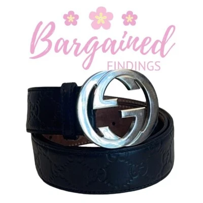 Auténtico Cinturón Gucci Guccissima Cuero Plateado Entrelazado G Hebilla 95/38 Foto 1 de 4