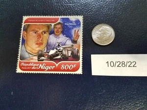 Mika Hakkinen Formula 1 Car Driver 2017 Republique du Niger Perforated Stamp - Picture 1 of 1