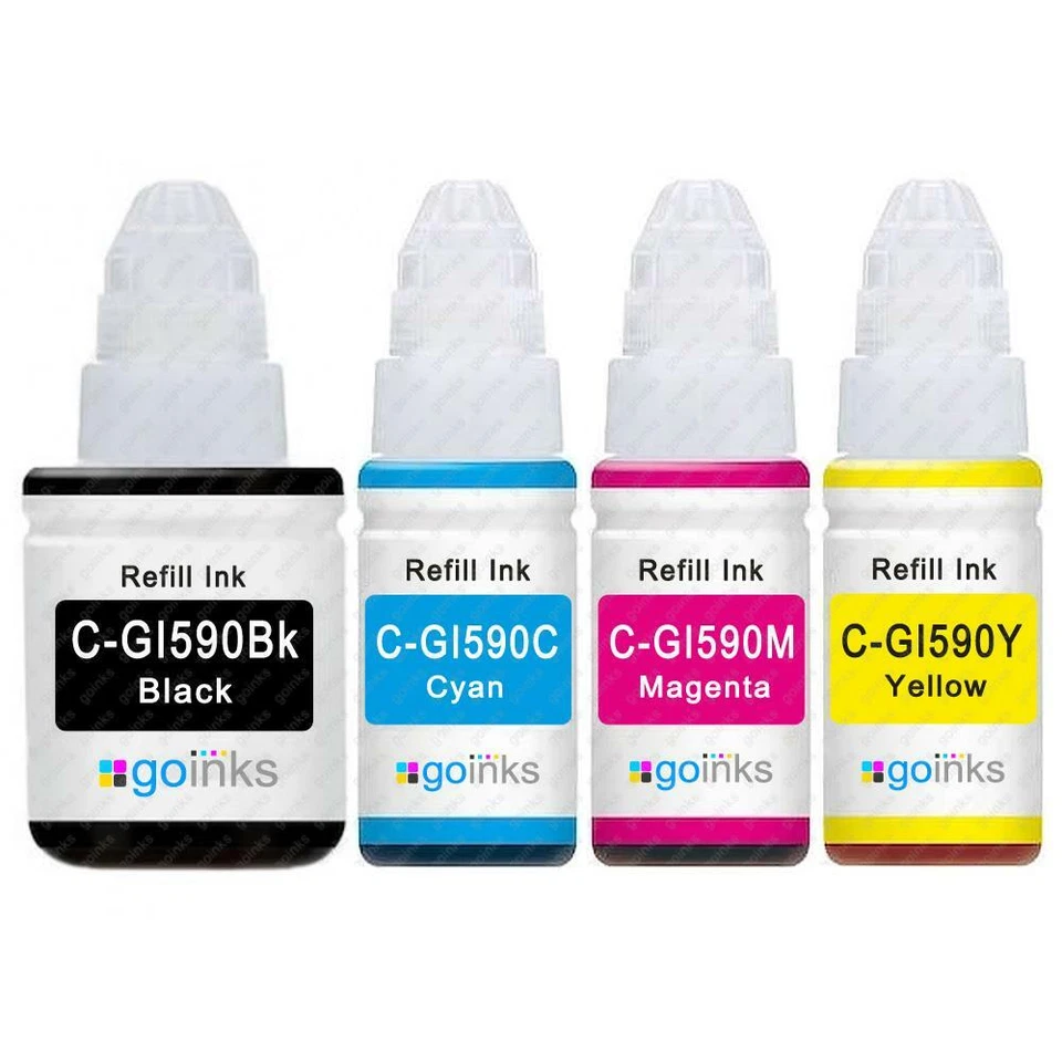 GO INKS 4 Bottiglie di Inchiostro (Set) per Canon G1501 G2500 G2510 G3501 G4500 G4511
