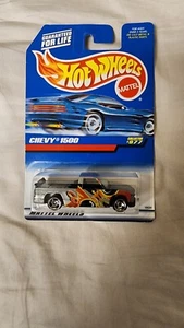 1997 Vintage Hot Wheels Collector #877 CHEVY 1500 Gray w/Chrome SB Spoke Wheels - Picture 1 of 11