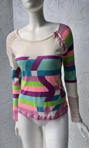 Vintage Custo Barcelona Y2K Panels Art to Wear Sweater Size S/M - Picture 1 of 6