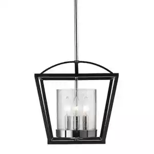 Golden Lighting Mercer 3-Light Black Semi-Flush Mount Light - Picture 1 of 5