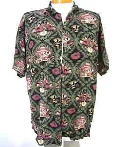 Big Dogs Authentic Short Sleeve Men Casual Shirt Sz XL Floral Hawaii 100% Rayon - Picture 1 of 15