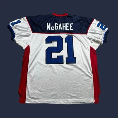 锐步 NFL Buffalo Bills Willis McGahee 白色 Reebok 缝合球衣成人尺寸 56 — 第 1/4 张图片